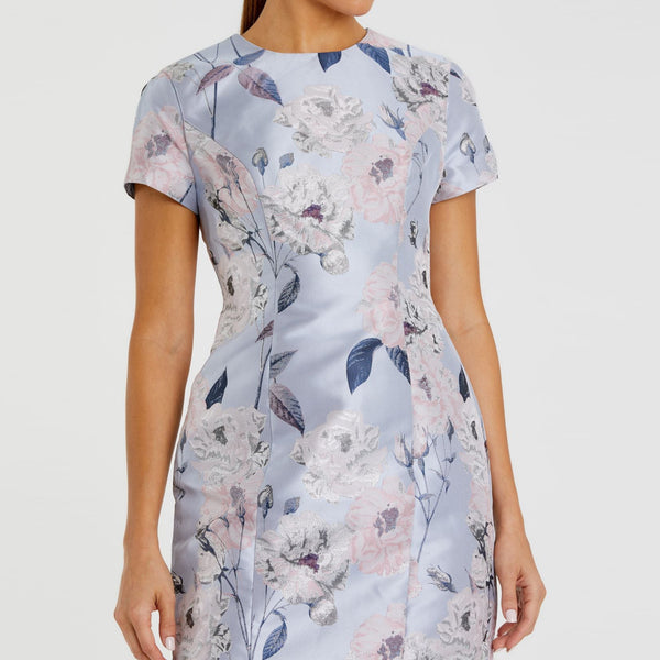 Short Sleeve Fitted Floral Mini Dress