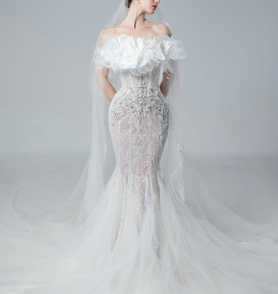 Crystal Embellished Mermaid Gown