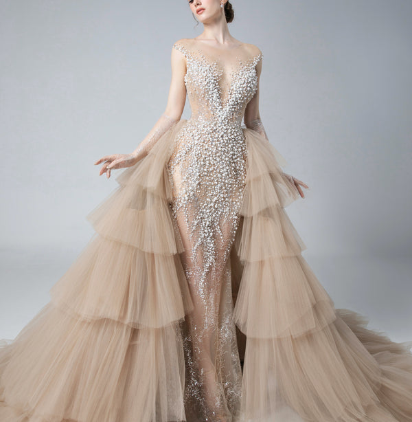 Ethereal Elegance In Golden Layers