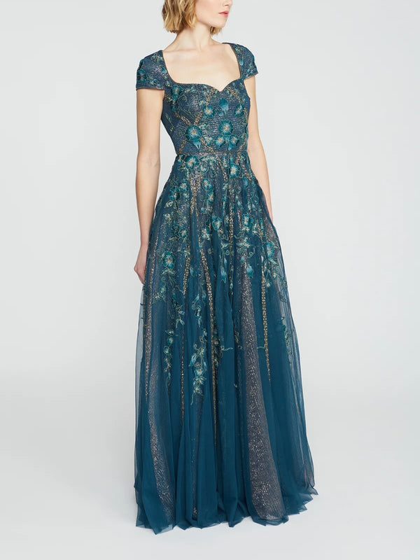 Noelle Floral Embroidered Gown