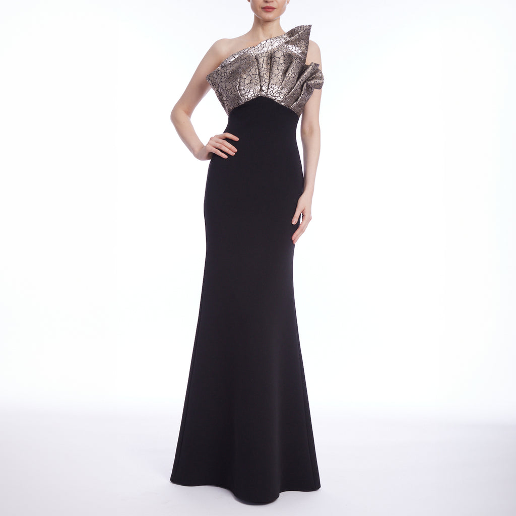 Strapless Gown with Asymmetrical Bodice