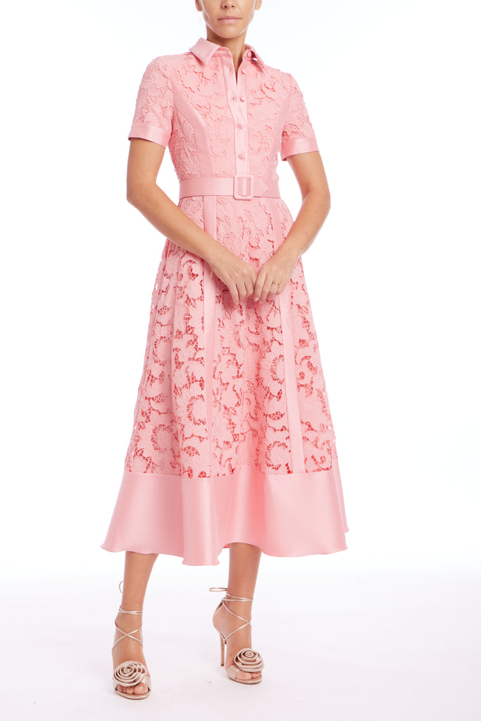 Peony Lace Skirt Dress with 3/4 Sleeves