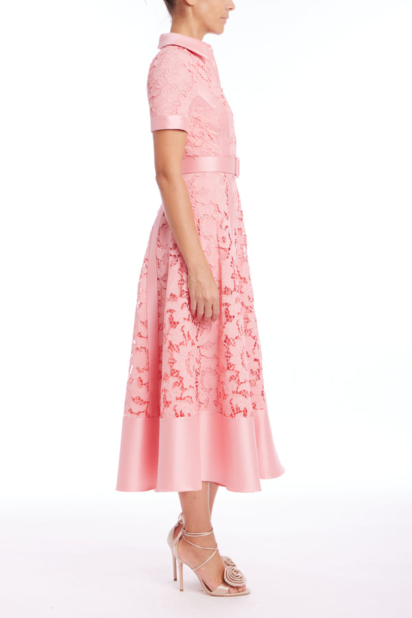 Peony Lace Skirt Dress with 3/4 Sleeves