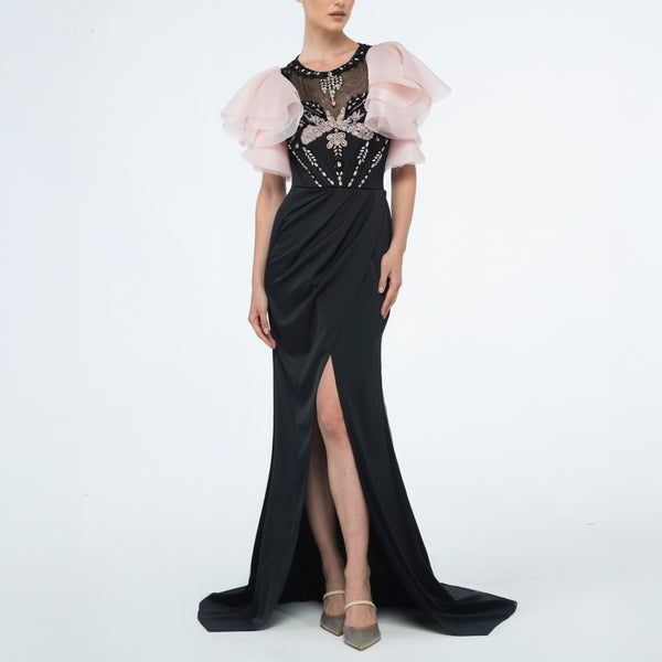 Sara Black Long Couture Dress