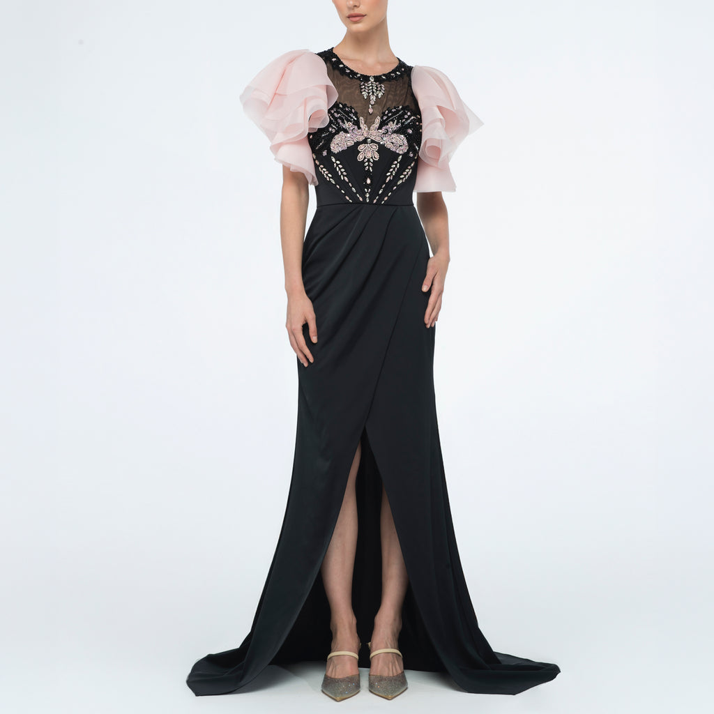 Sara Black Long Couture Dress