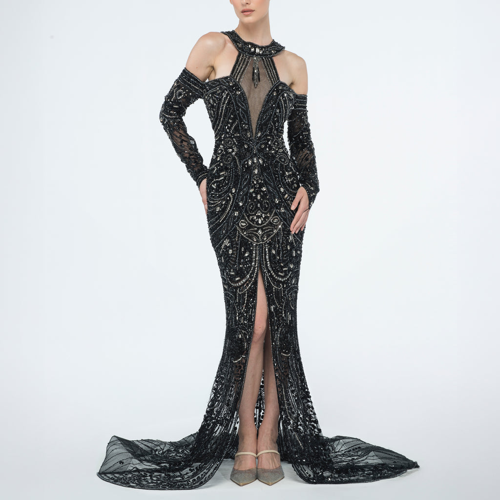 Deesse Black Long Couture Dress