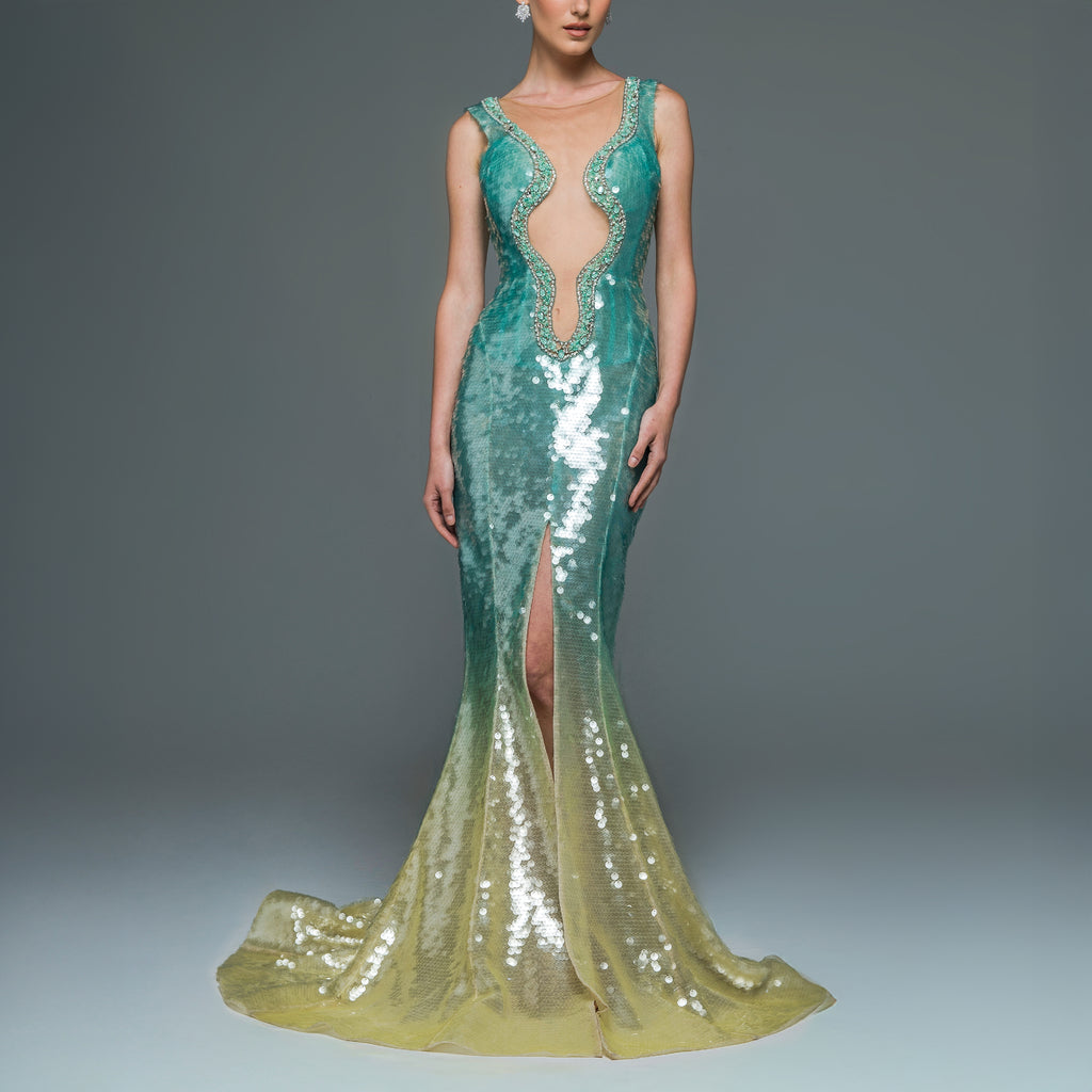 Sirene Mermaid Wonders Sequin  Gown.