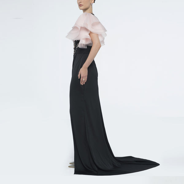 SARA BLACK LONG COUTURE DRESS