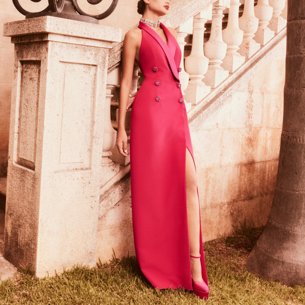 Vibrant Fuchsia Column Dress