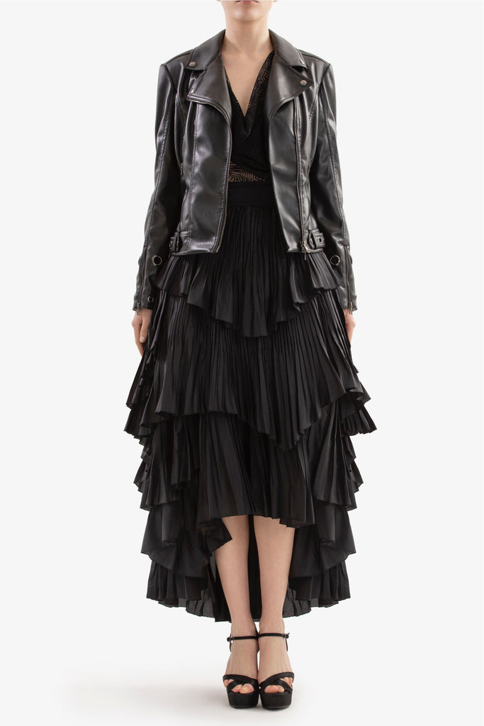 Taffeta layered skirt