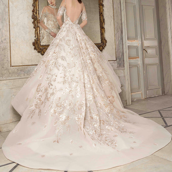  Roses Embroidered Tulle Gown