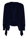 Navy Blue Draped Wool Cardigan