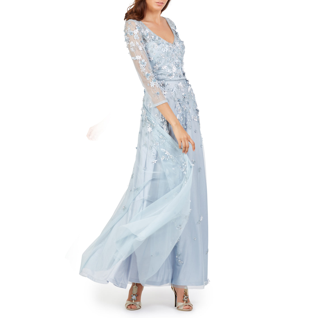Sky Blue Tulle Gown – Elilhaam