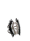 Gunmetal Stone Feather Cuff