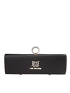 Borsa Satin Nero Clutch, LOVE MOSCHINO - elilhaam.com